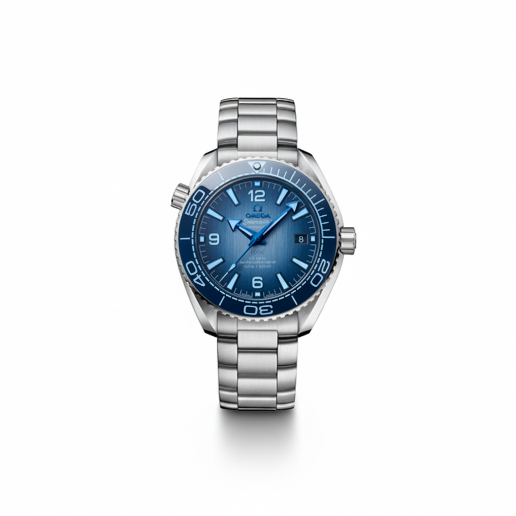 Omega Seamaster Planet Ocean Blue Bezel Blue Dial Steel