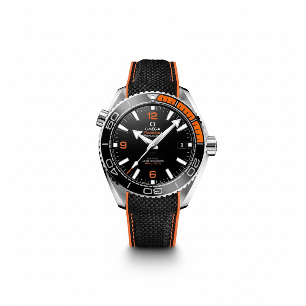 Omega Seamaster Planet Ocean Orange Bezel Black Dial Steel