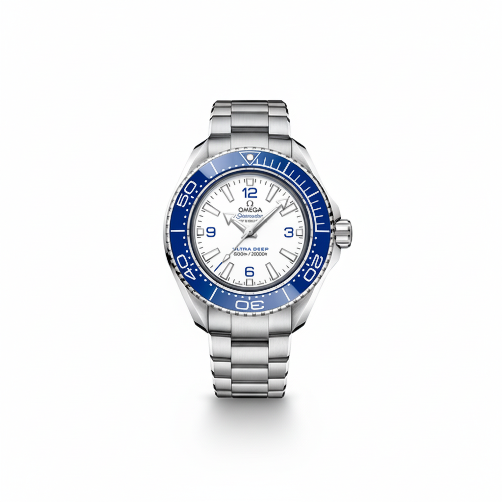 Omega Seamaster Planet Ocean White Dial Orange Bezel Titanium