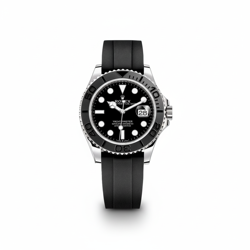 Rolex Yacht-Master 40 Black Dial Black Bezel Everose Gold Oysterflex