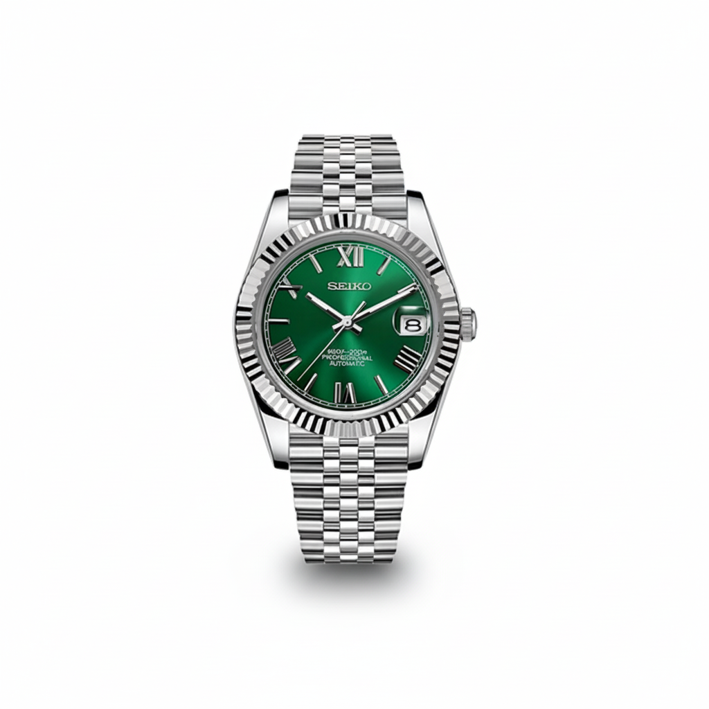 Seiko Datejust Green Dial Fluted Bezel Steel