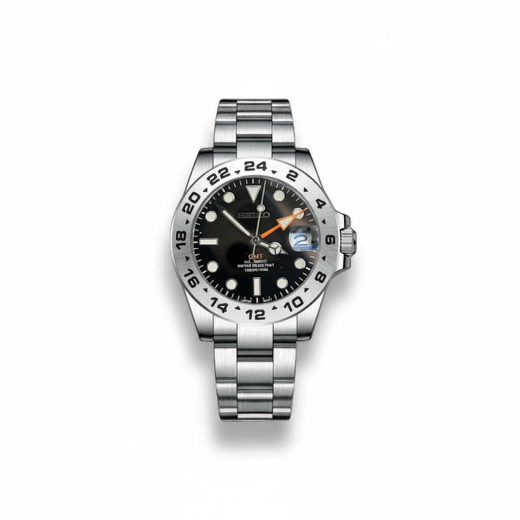 Seiko Explorer II Black Dial Steel