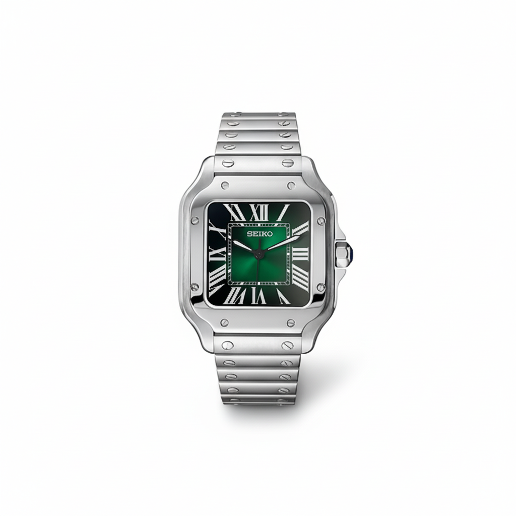 Seiko Santos Green Dial Steel Bracelet