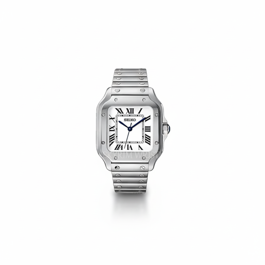 Seiko Santos White Dial Steel Bracelet