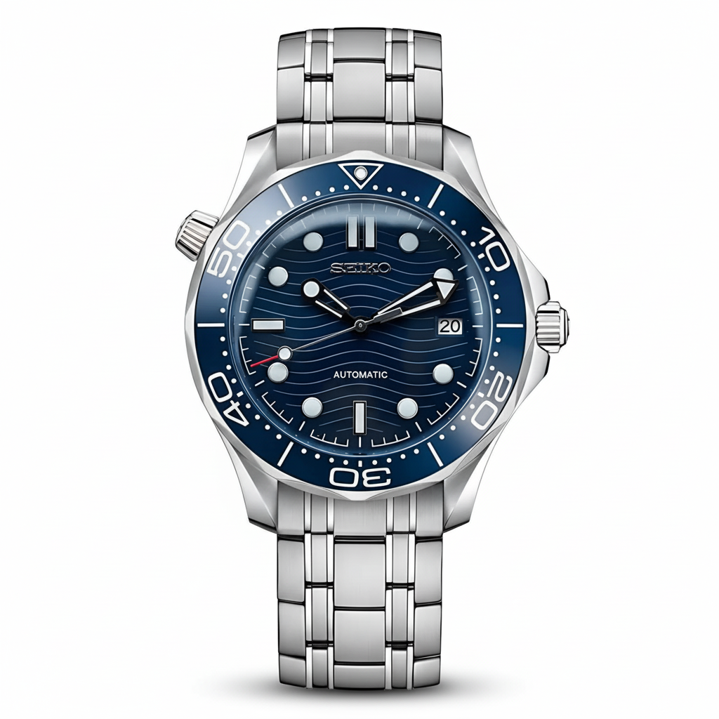 Seiko Seamaster Blue Dial Gold Bezel Two-Tone