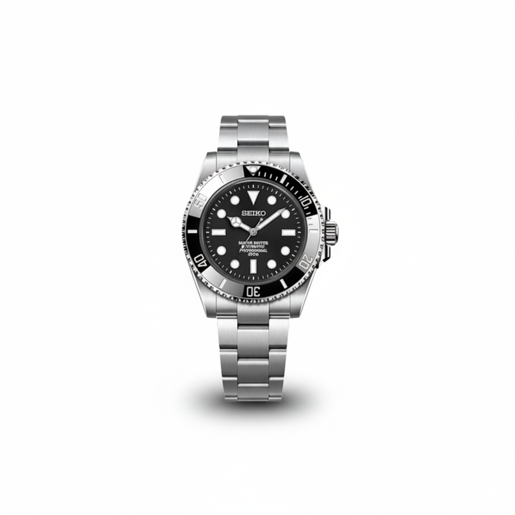 Seiko Submariner No Date Black Dial Steel